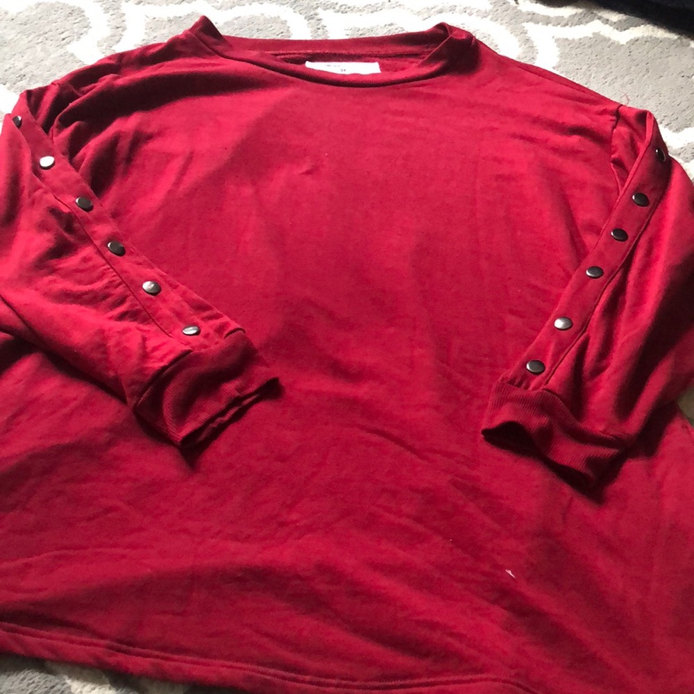 The Sweatshirt Project Button Sleeved Top